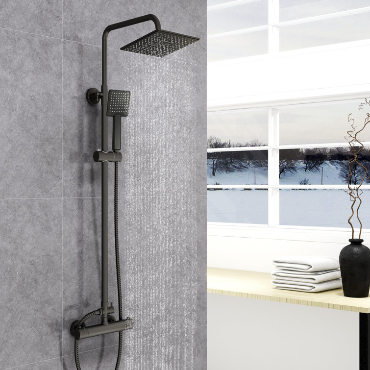 Belfry Bathroom Emerich Thermostatic Shower With Adjustable Shower Head